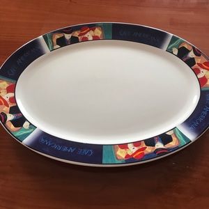 Songo Cafe Americano oval serving platter 16 1/2’